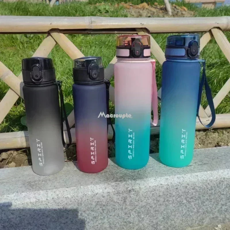 0.5/1 Liter Large Capacity Sports Water Bottle Leak Proof Colorful Plastic Cup Drinking Outdoor Travel Portable Gym Fitness Jugs